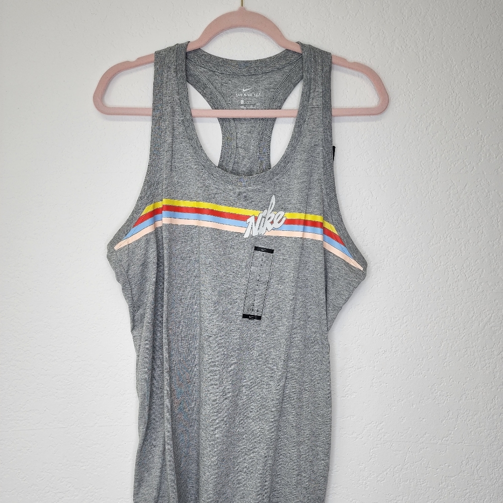 Nike Tee Tank Top Racerback Activewear Tee Women's Size Large Heather Gray